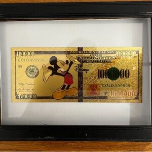 Disney Gold Collectible Note with Mickey and Friends
